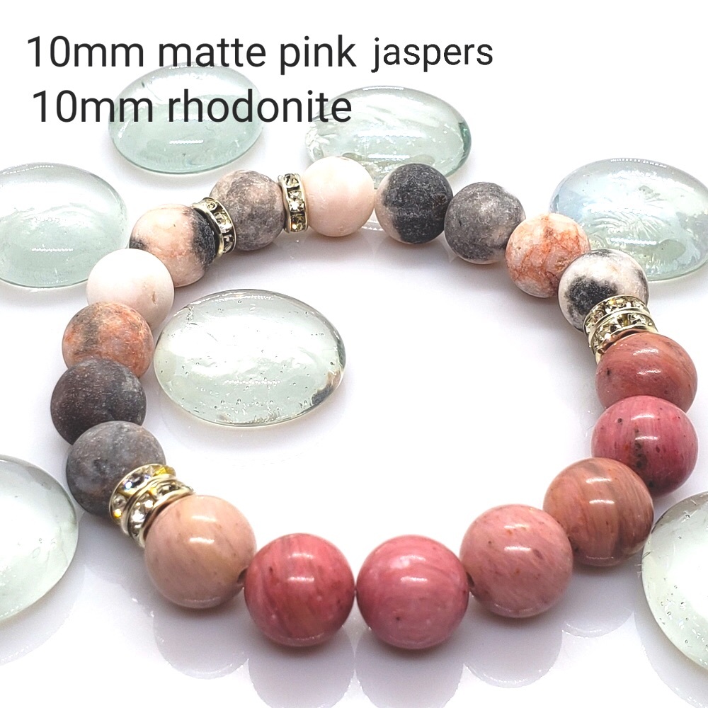 Handcrafted natural stone stretch bracelet